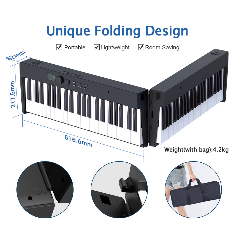 kehuixing pj88c key portable 88/61 key electronic keyboard beginner home school folding piano kehuixing pj88c key portable 88/61 key electronic keyboard beginner home school folding piano