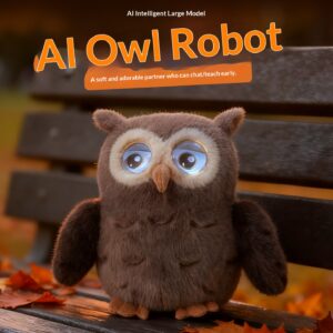 cross border ai smart bean bag voice conversation owl eyes emotional bluetooth wifi interactive companion doll
