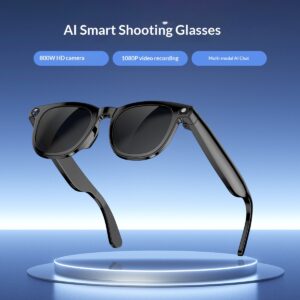 hg013ai smart glasses professional grade 800w pixel hd camera photo call music voice bluetooth black