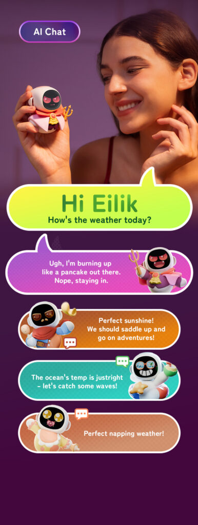 [new product ready for sale] eiliko interactive expression ai robot pendant companion toy emotional robot gift