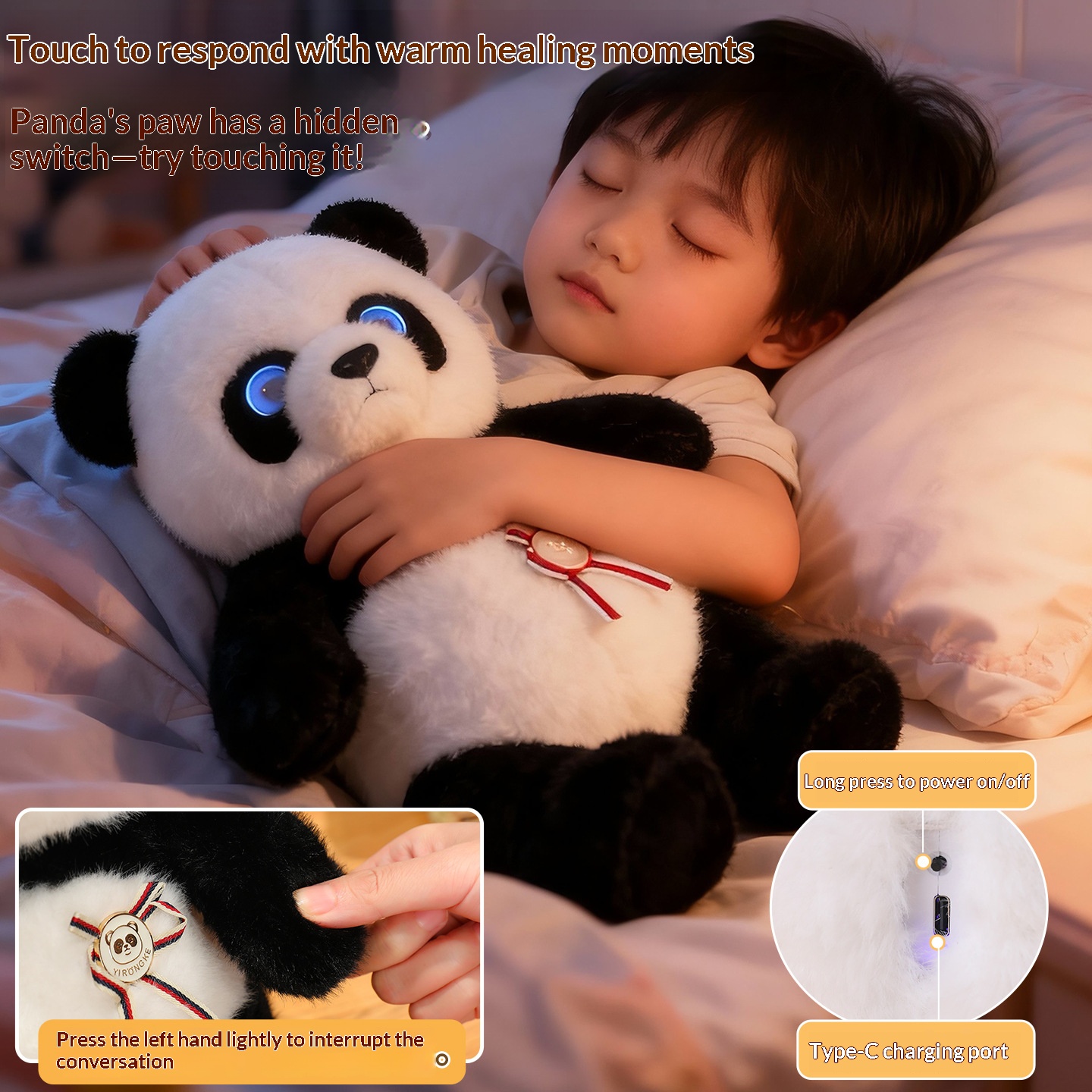 cross border ai toy intelligent conversation robot plush toy panda cross border ai toy intelligent conversation robot plush toy panda