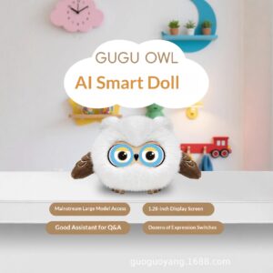 ai smart bean bag voice conversation cuckoo owl eyes emotional bluetooth wifi interactive companion doll