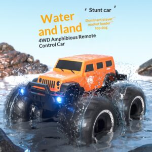 cross border new amphibious remote control car off road vehicle four wheel drive waterproof big bicycle toy children boys gift