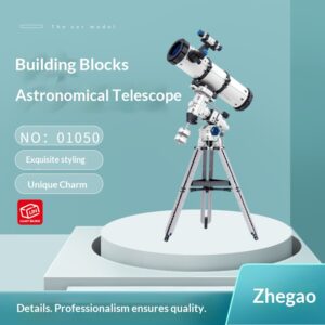 zhegao 01050 aerospace series astronomical telescope assembled mini particle building block model toy children's gift