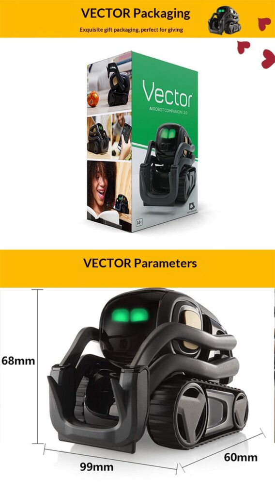 vector2.0 intelligent pet robot desktop ai emotional dialogue children's accompanying electronic toys in stock
