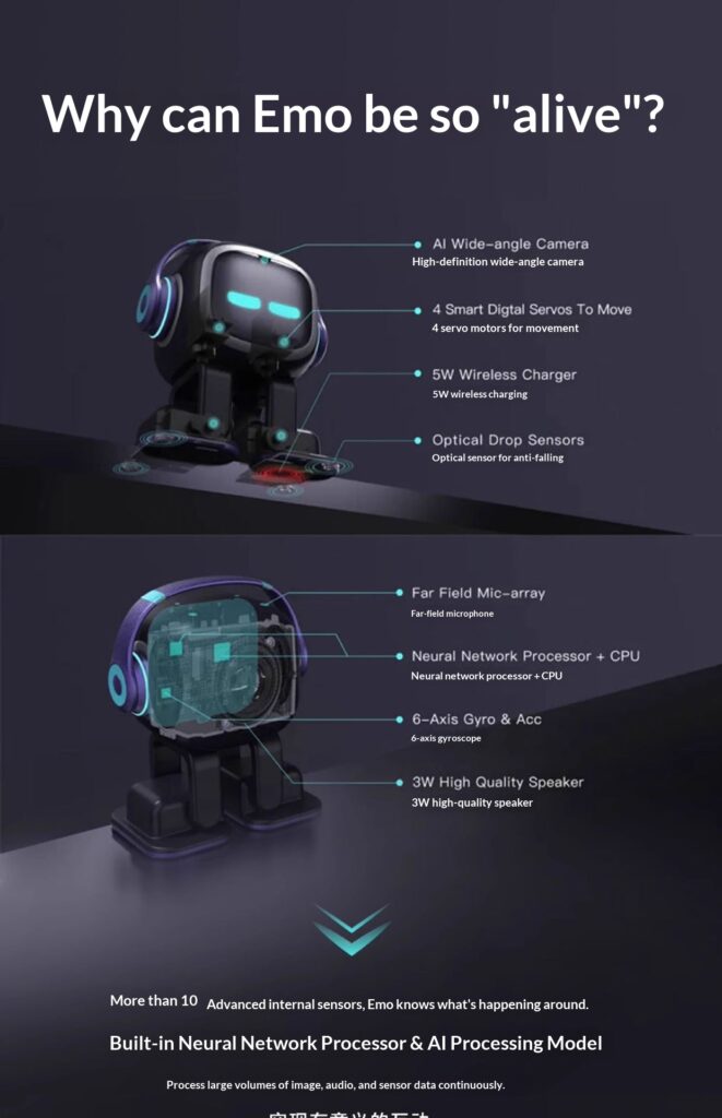 emo robot intelligent companion toy voice recognition emotional communication electronic pet ai robot pet