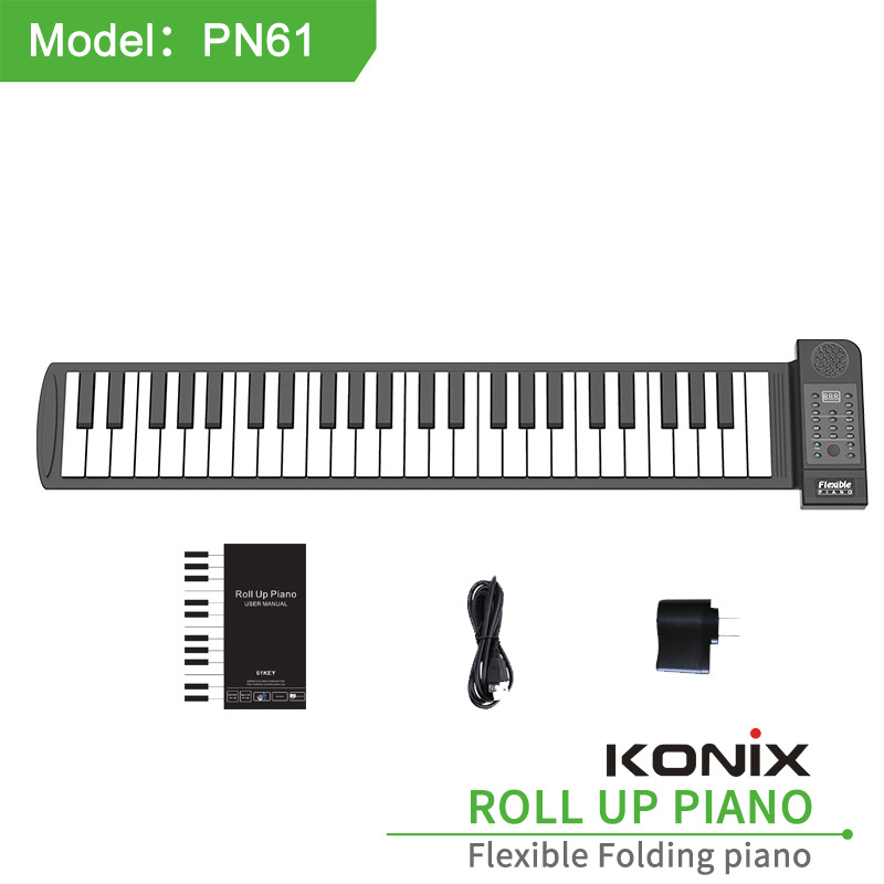 kehuixing pn61s hand rolled electronic piano 61 key hand rolled piano silicone foldable portable children's beginner wholesale kehuixing pn61s hand rolled electronic piano 61 key hand rolled piano silicone foldable portable children's beginner wholesale