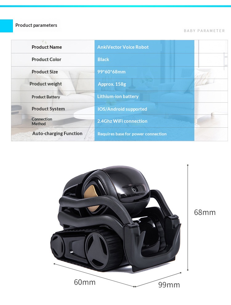 vector2.0 intelligent pet robot desktop ai emotional dialogue children's accompanying electronic toys in stock