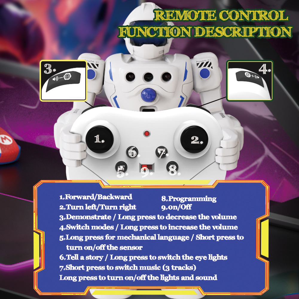 cross border new product war police remote control intelligent robot multifunctional programming hand gliding forward and back early education toys wholesale cross border new product war police remote control intelligent robot multifunctional programming hand gliding forward and back early education toys wholesale